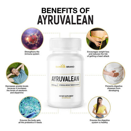 AyruvaLean Stress & Weight Loss Support 60 Capsules New