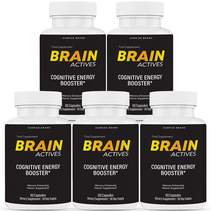 Brain Actives Cognitive Brain Booster Pills for Advanced Memory and Focus-5 Pack