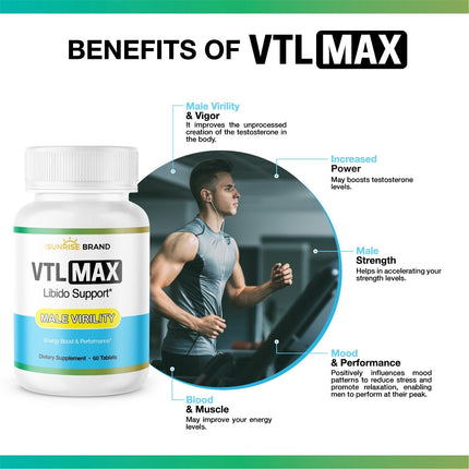 VLT Max Advanced Male Virility Vigor Strength Enhancement 300 capsules - 5 pack