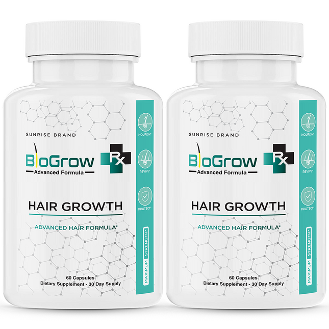 BioGrow Dietary Pills to Boost Hair Growth and Strength Naturally - 2 Pack