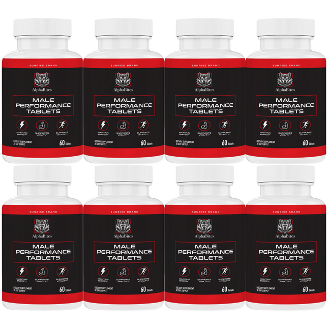 Alpha Bites Male Tablets, Alpha Bites Men's Performance - 8 Pack