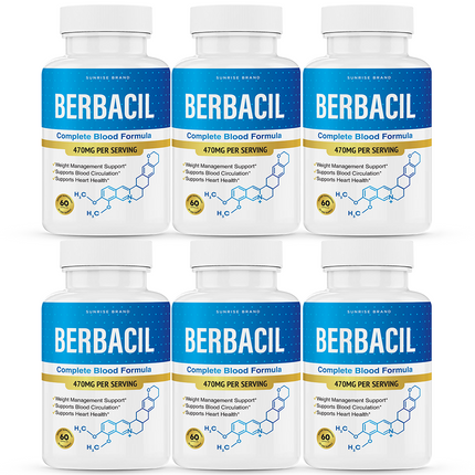 Berbacil Capsules to Support Healthy Blood Sugar and Pressure Levels - 6 Pack