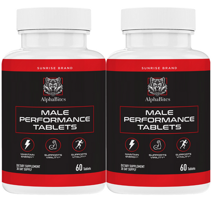 Alpha Bites Male Tablets, Alpha Bites Men's Performance - 2 Pack