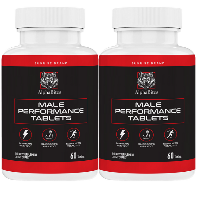 Alpha Bites Male Tablets, Alpha Bites Men's Performance - 2 Pack