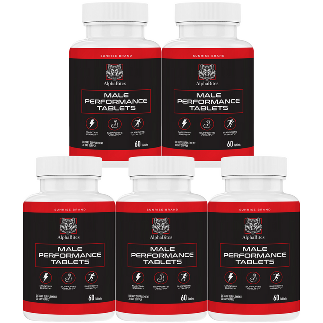 Alpha Bites Male Tablets, Alpha Bites Men's Performance - 5 Pack