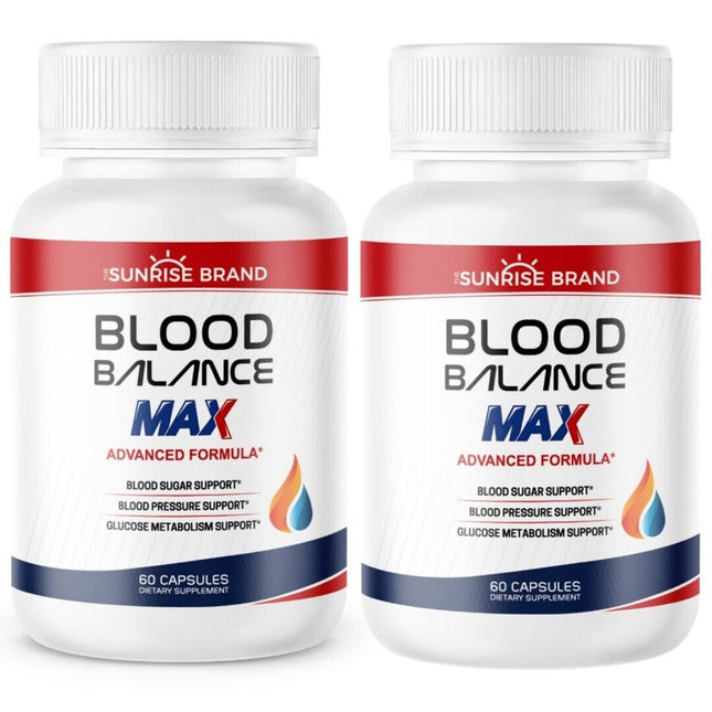 Blood Balance Max - Cholesterol Blood Sugar Lower Support -120 capsules - 2 pack