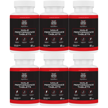 Alpha Bites Male Tablets, Alpha Bites Men's Performance - 6 Pack