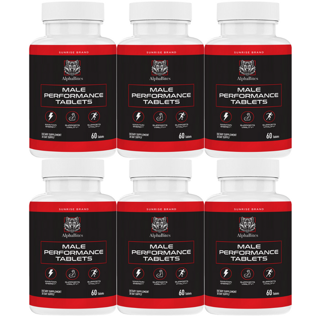 Alpha Bites Male Tablets, Alpha Bites Men's Performance - 6 Pack