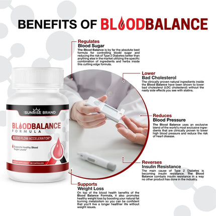 Blood Balance Advanced Formula Cholesterol Blood Sugar Lower Support - 3 pack