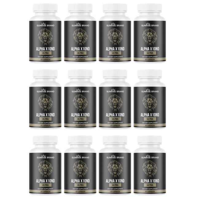 Alpha X10ND Ultra Pills - For Male Vitality 12 Bottles 720 Capsules