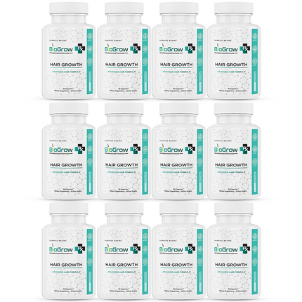 BioGrow Dietary Pills to Boost Hair Growth and Strength Naturally - 12 Pack