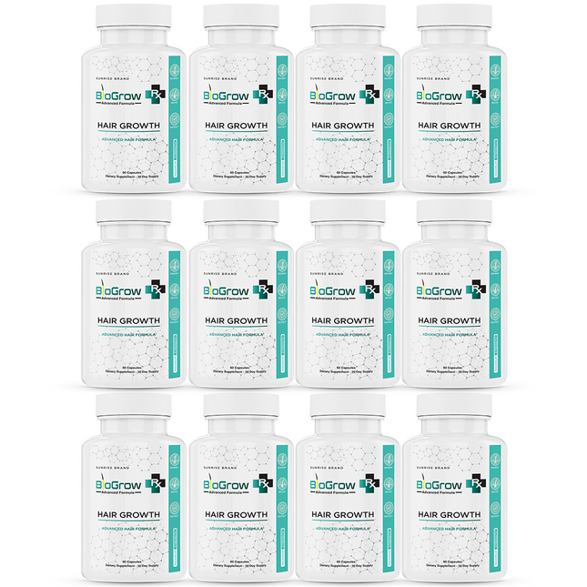 BioGrow Dietary Pills to Boost Hair Growth and Strength Naturally - 12 Pack