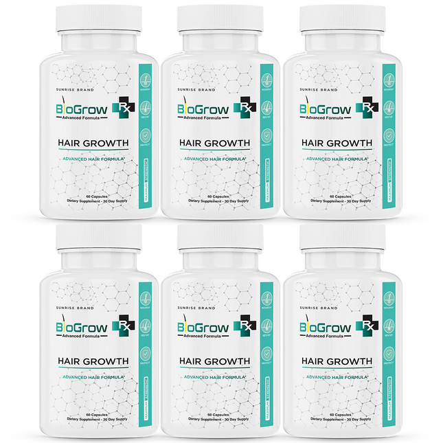 BioGrow Dietary Pills to Boost Hair Growth and Strength Naturally - 6 Pack