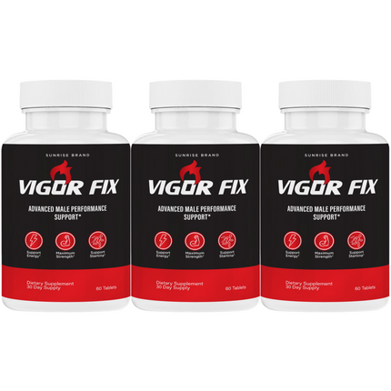 Vigor Fix Male Health Pills to Enhance Masculine Vitality and Libido - 3 Pack