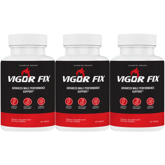 Vigor Fix Male Health Pills to Enhance Masculine Vitality and Libido - 3 Pack