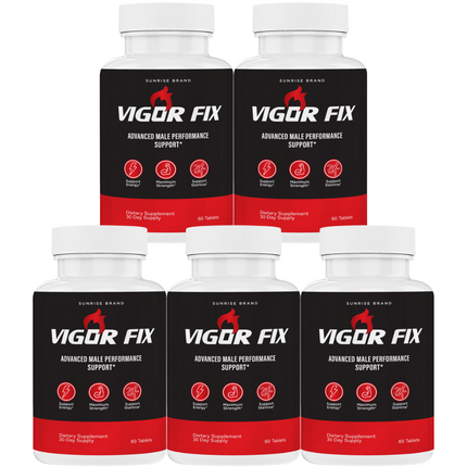 Vigor Fix Male Health Pills to Enhance Masculine Vitality and Libido - 5 Pack