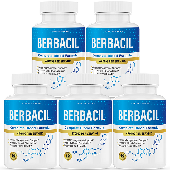 Berbacil Capsules to Support Healthy Blood Sugar and Pressure Levels - 5 Pack