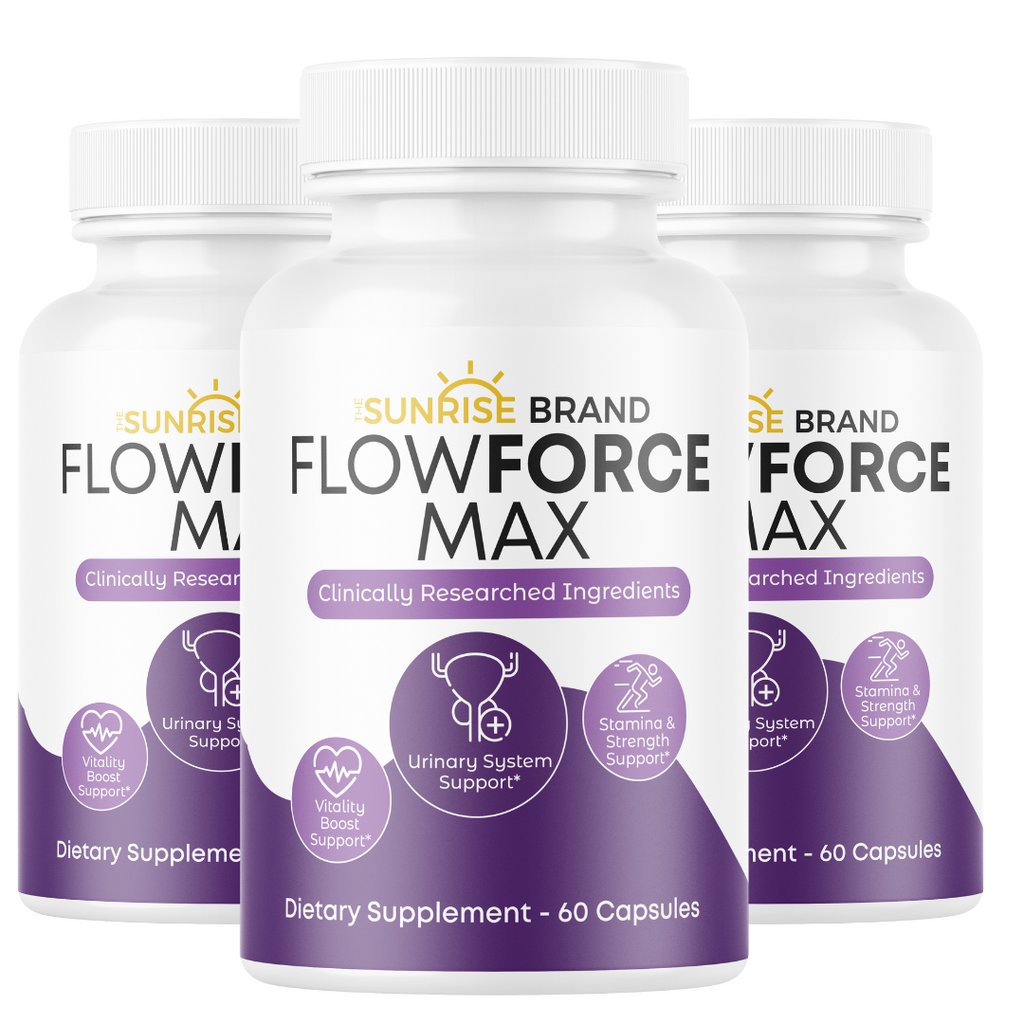 Flow Force Max - Vegan, Male Vitality Supplement Pills - 3 Bottles 180 Capsules