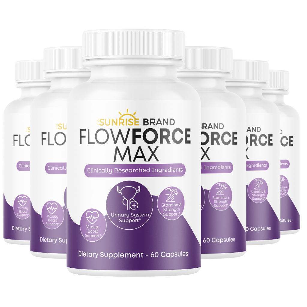 Flow Force Max - Vegan, Male Vitality Supplement Pills - 6 Bottles 360 Capsules