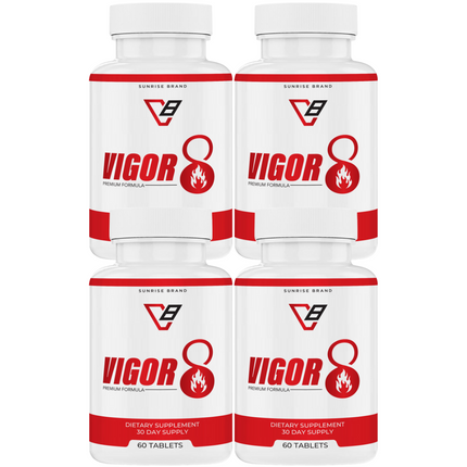 Vigor 8 Advanced Male Health Pills to Improve Stamina and Endurance - 4 Pack