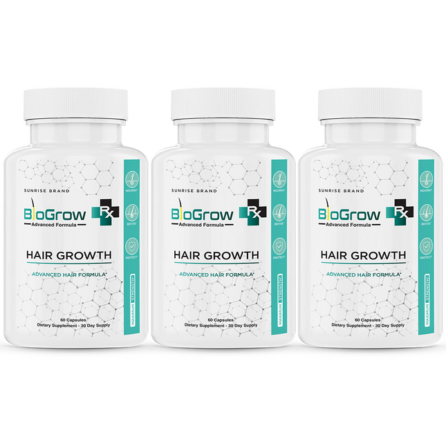 BioGrow Dietary Pills to Boost Hair Growth and Strength Naturally - 3 Pack