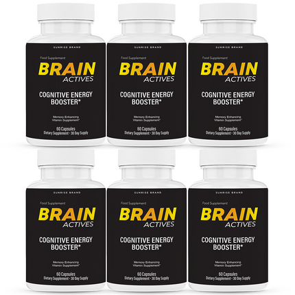 Brain Actives Cognitive Brain Booster Pills for Advanced Memory and Focus-6 Pack