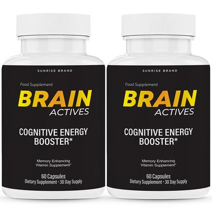 Brain Actives Cognitive Brain Booster Pills for Advanced Memory and Focus-2 Pack