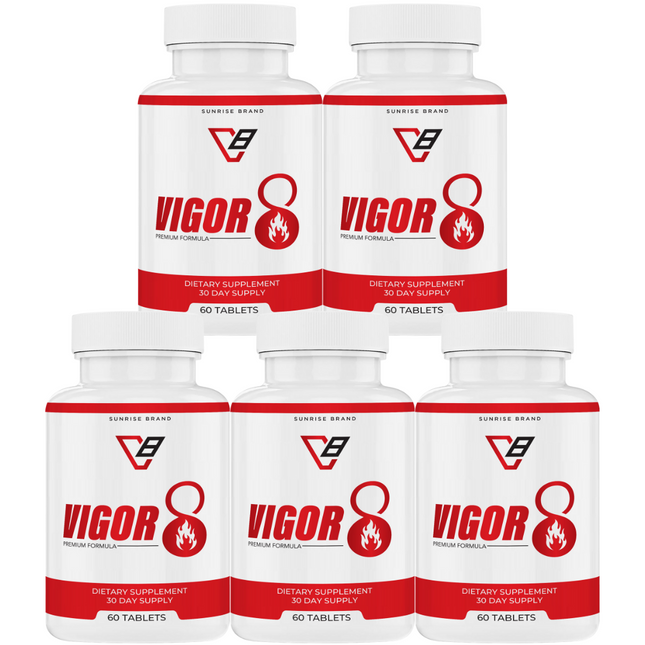 Vigor 8 Advanced Male Health Pills to Improve Stamina and Endurance - 5 Pack