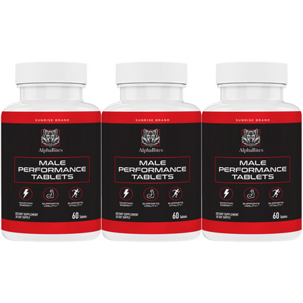 Alpha Bites Male Tablets, Alpha Bites Men's Performance - 3 Pack