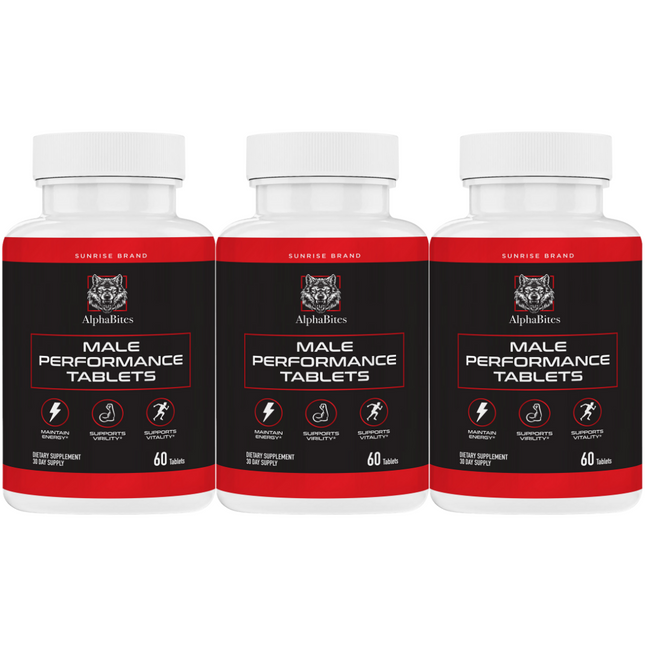 Alpha Bites Male Tablets, Alpha Bites Men's Performance - 3 Pack