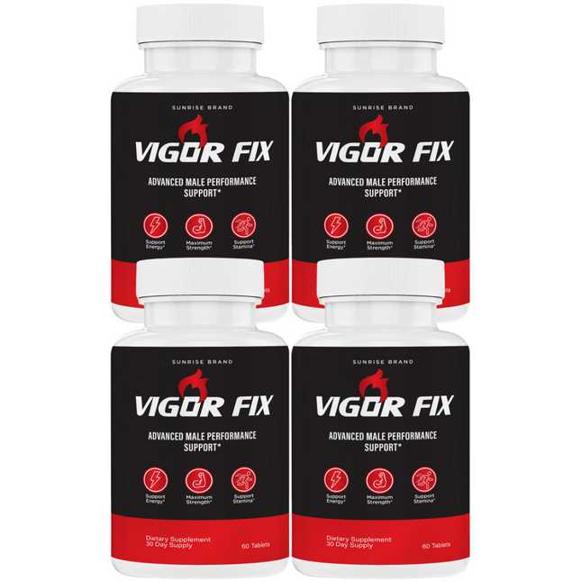 Vigor Fix Male Health Pills to Enhance Masculine Vitality and Libido - 4 Pack