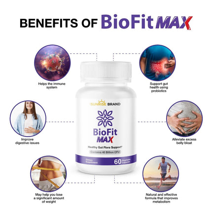 Bio Fit Max - Healthy Gut Flora Probiotics 40 Billion - 120 capsules - 2 pack