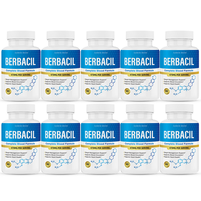 Berbacil Capsules to Support Healthy Blood Sugar and Pressure Levels - 10 Pack